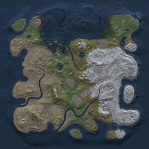Thumbnail Rust Map: Procedural Map, Size: 3800, Seed: 18626, 17 Monuments