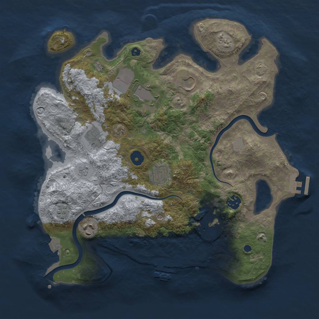 Rust Map: Procedural Map, Size: 3500, Seed: 172978398, 14 Monuments
