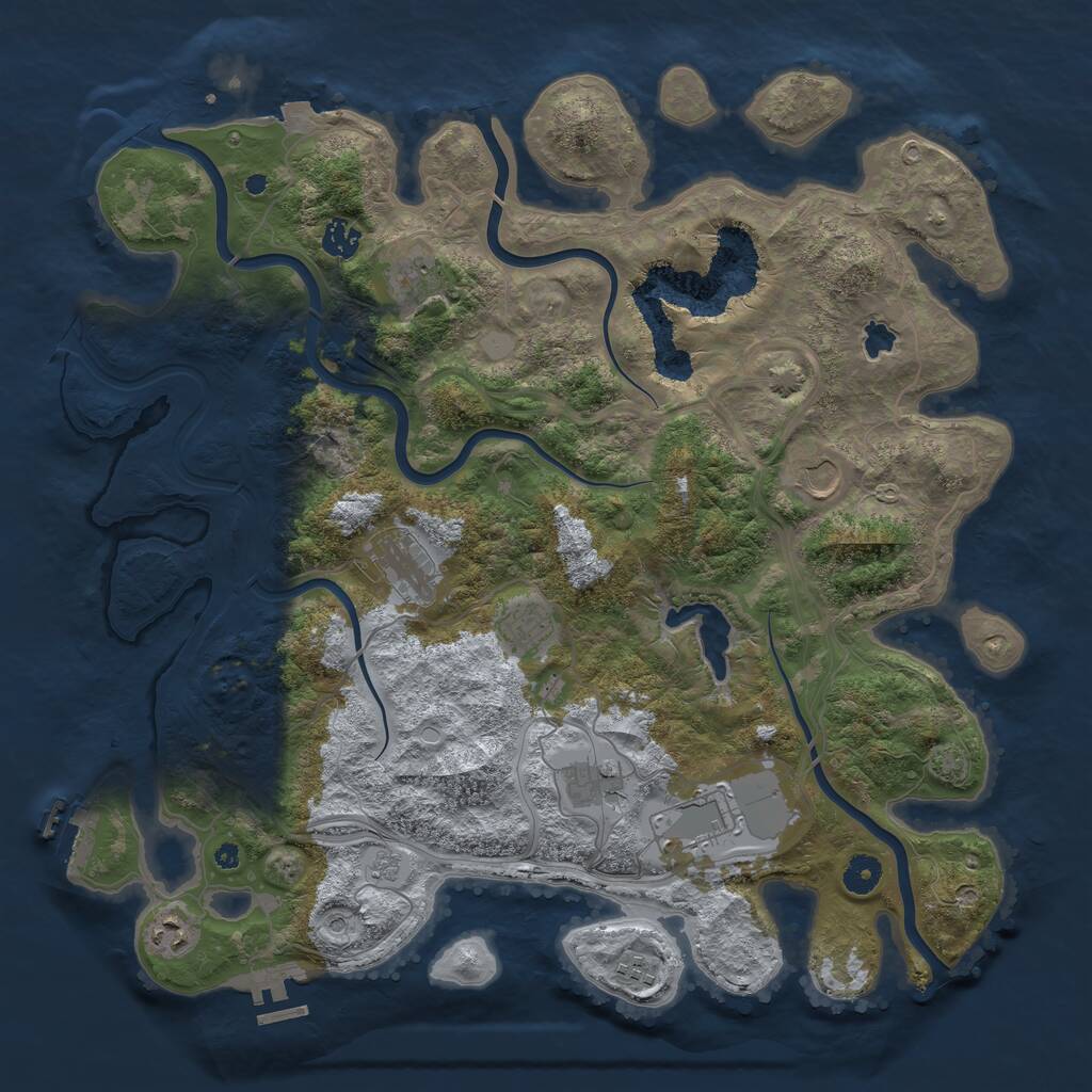 Rust Map: Procedural Map, Size: 4250, Seed: 884073511, 15 Monuments