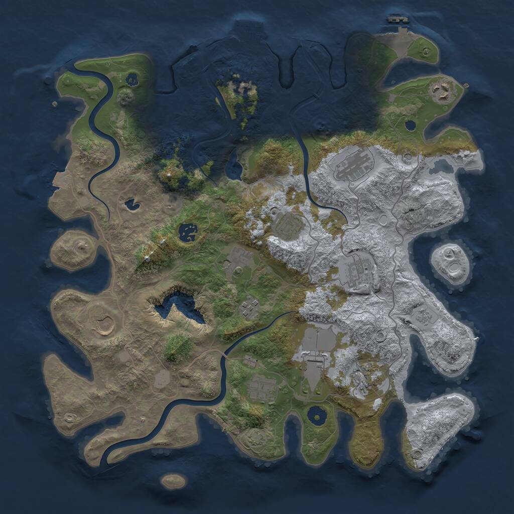 Rust Map: Procedural Map, Size: 4000, Seed: 89576920, 17 Monuments