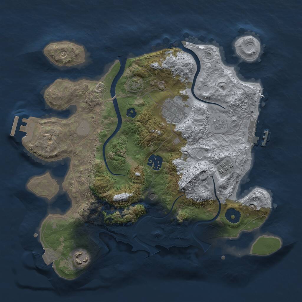 Rust Map: Procedural Map, Size: 3000, Seed: 604671862, 10 Monuments