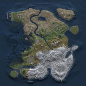 Thumbnail Rust Map: Procedural Map, Size: 3000, Seed: 1462865086, 13 Monuments