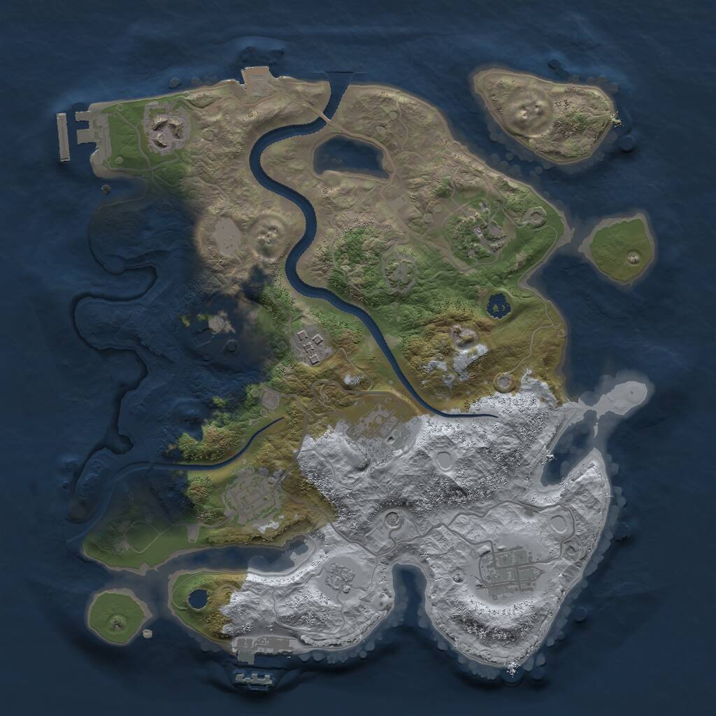 Rust Map: Procedural Map, Size: 3000, Seed: 1462865086, 13 Monuments
