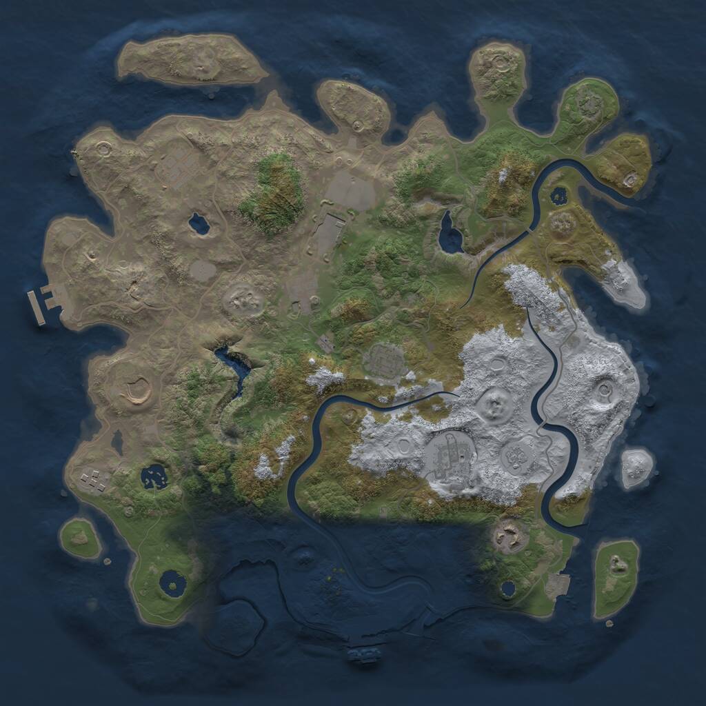 Rust Map: Procedural Map, Size: 4000, Seed: 11839443, 15 Monuments
