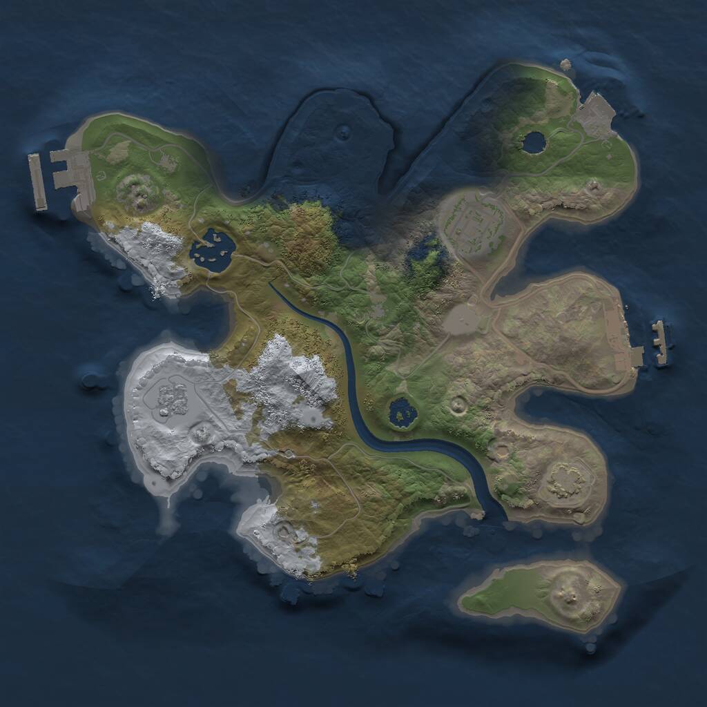 Rust Map: Procedural Map, Size: 2500, Seed: 803626957, 7 Monuments