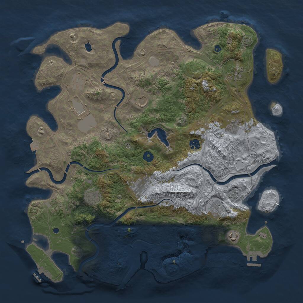 Rust Map: Procedural Map, Size: 4300, Seed: 171291394, 17 Monuments