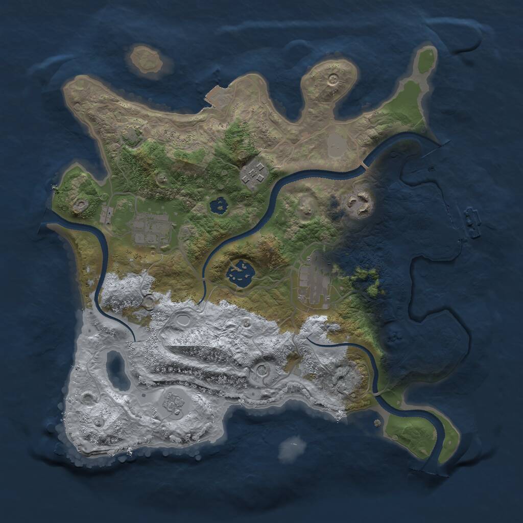 Rust Map: Procedural Map, Size: 3020, Seed: 717690845, 10 Monuments
