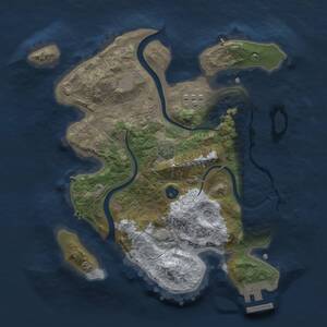 Thumbnail Rust Map: Procedural Map, Size: 2500, Seed: 1708830948, 5 Monuments