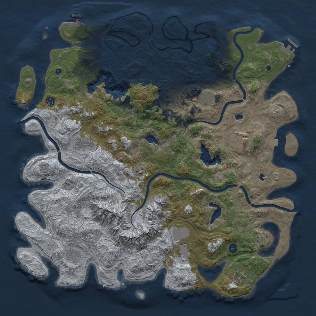 Rust Map: Procedural Map, Size: 5000, Seed: 160430356, 16 Monuments