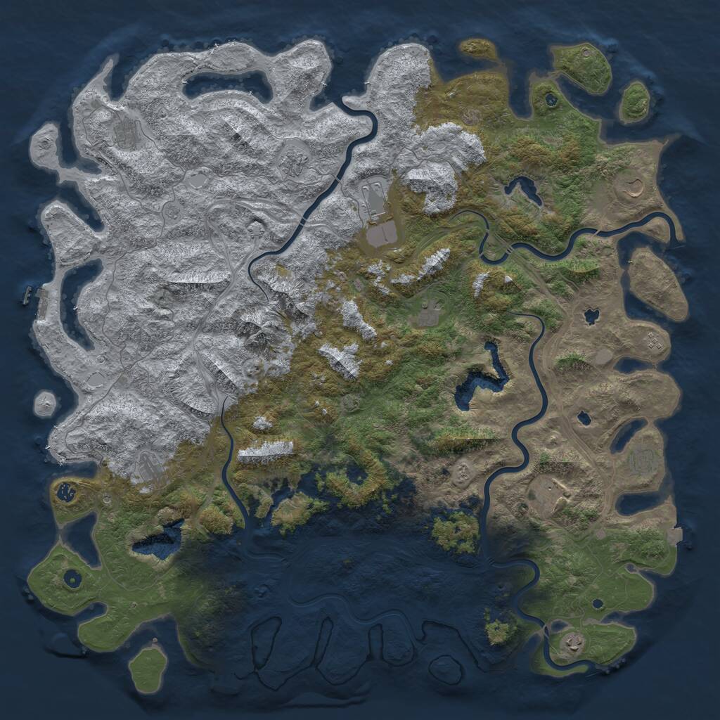 Rust Map: Procedural Map, Size: 6000, Seed: 1798913599, 17 Monuments