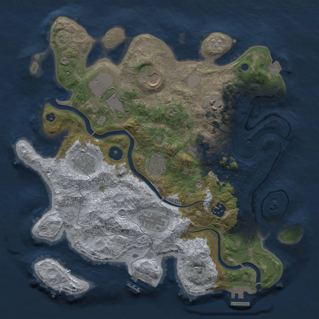 Rust Map: Procedural Map, Size: 3500, Seed: 530999982, 15 Monuments