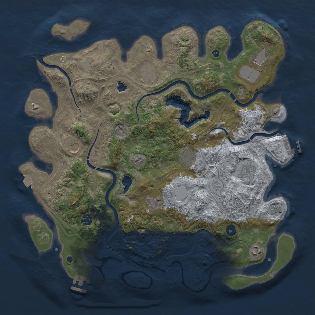 Rust Map: Procedural Map, Size: 4250, Seed: 4316433, 15 Monuments