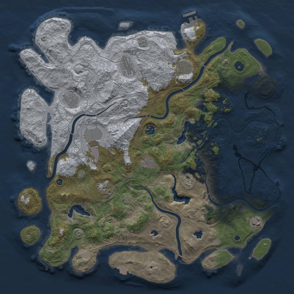 Rust Map: Procedural Map, Size: 4500, Seed: 282, 15 Monuments