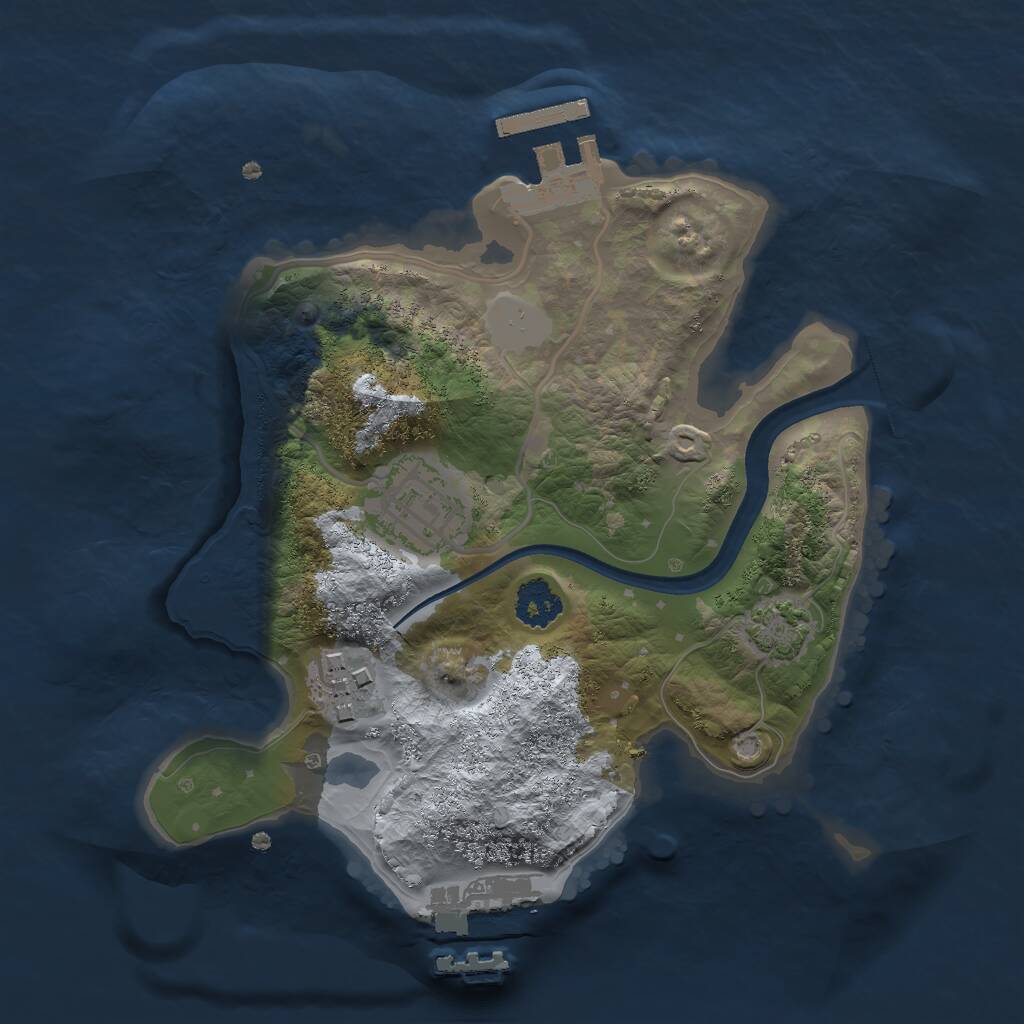 Rust Map: Procedural Map, Size: 2200, Seed: 1271860332, 6 Monuments