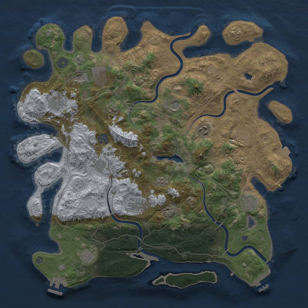 Rust Map: Procedural Map, Size: 4250, Seed: 78159138, 19 Monuments