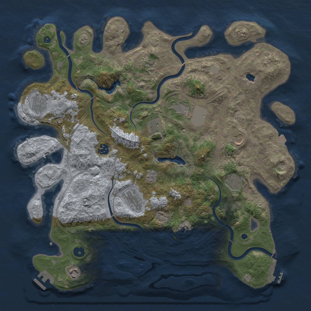 Rust Map: Procedural Map, Size: 4250, Seed: 78159138, 16 Monuments