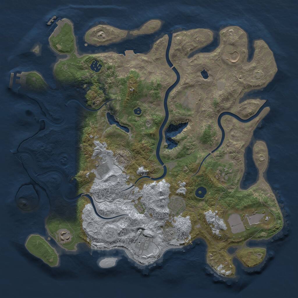 Rust Map: Procedural Map, Size: 4000, Seed: 64100987, 16 Monuments