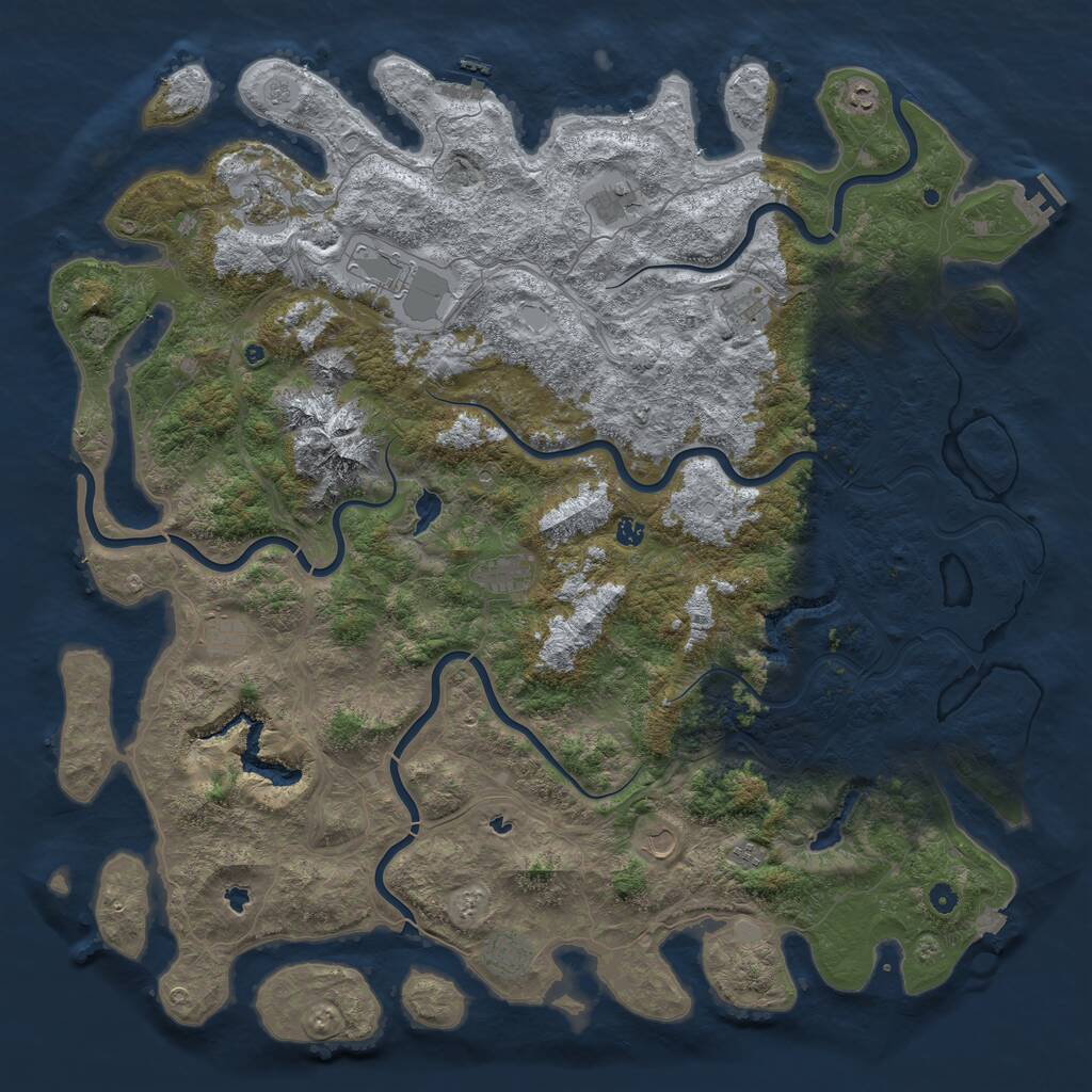 Rust Map: Procedural Map, Size: 5700, Seed: 581895709, 17 Monuments