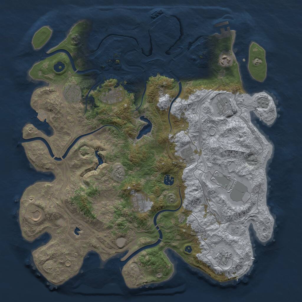 Rust Map: Procedural Map, Size: 4250, Seed: 180626, 17 Monuments