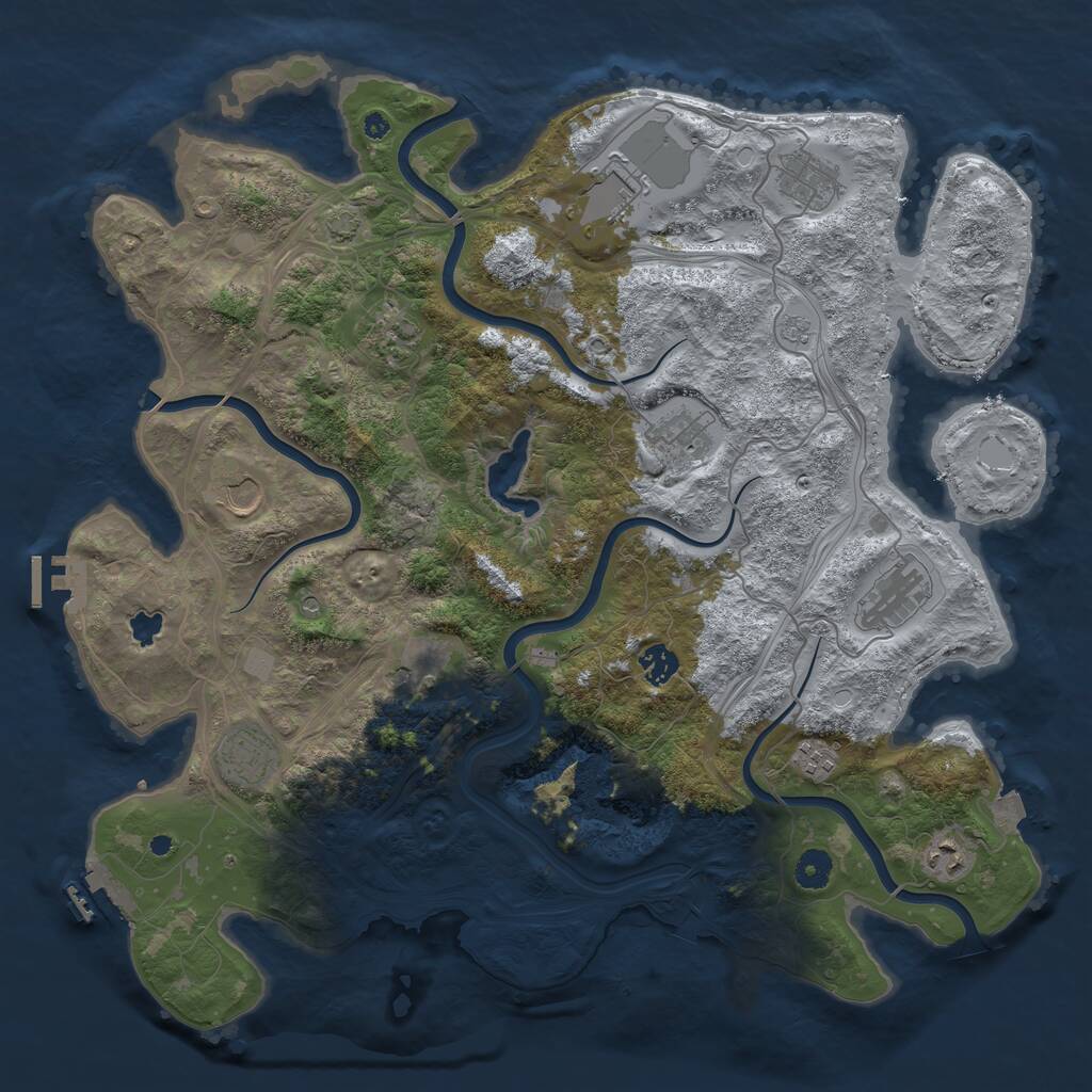 Rust Map: Procedural Map, Size: 4250, Seed: 350339199, 17 Monuments
