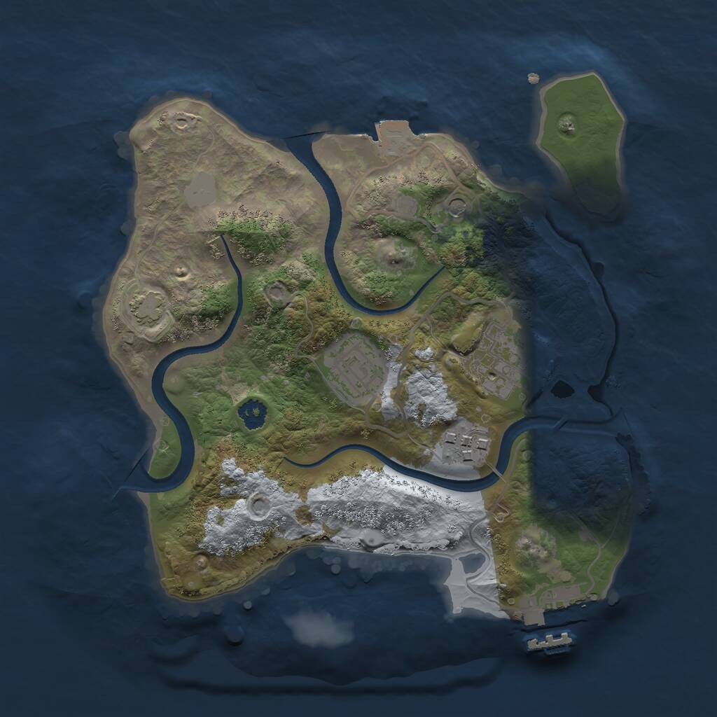 Rust Map: Procedural Map, Size: 2499, Seed: 1826576810, 7 Monuments