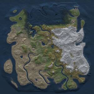 Thumbnail Rust Map: Procedural Map, Size: 4500, Seed: 198565, 16 Monuments