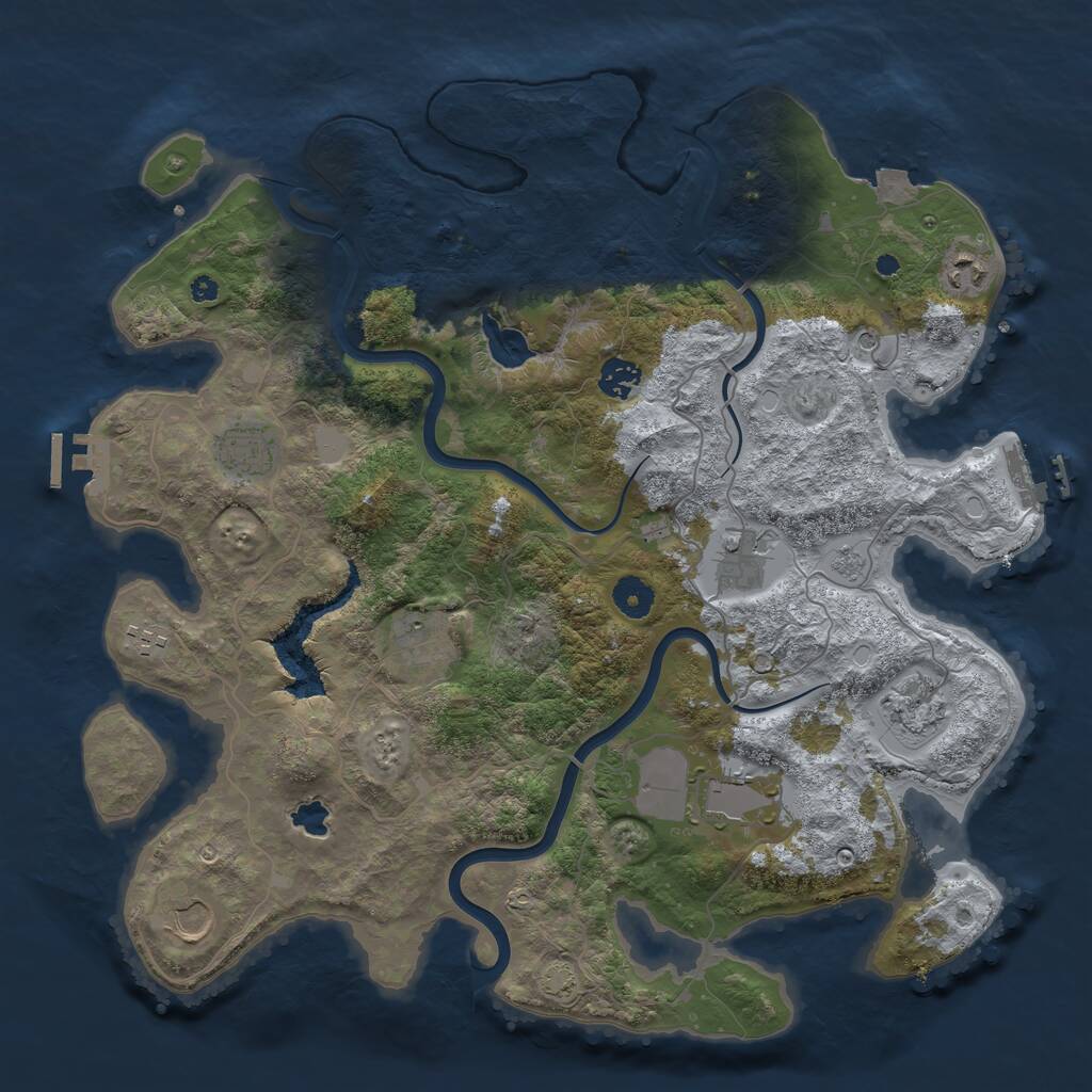 Rust Map: Procedural Map, Size: 4000, Seed: 793070937, 15 Monuments