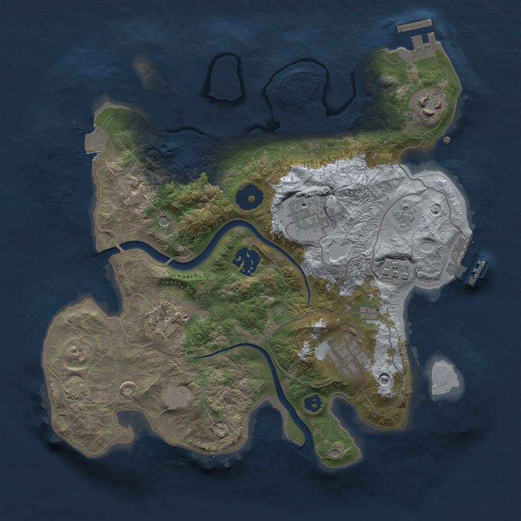 Rust Map: Procedural Map, Size: 3000, Seed: 26527, 12 Monuments