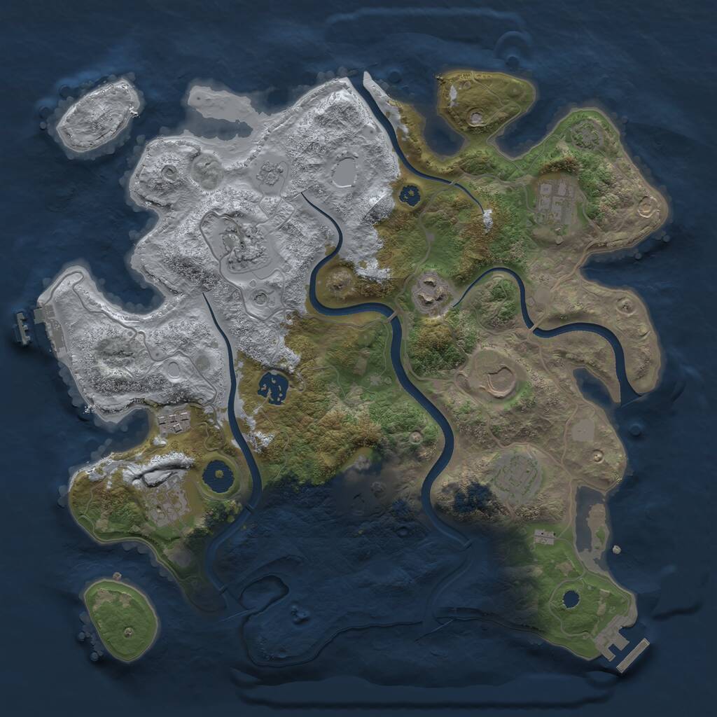 Rust Map: Procedural Map, Size: 3500, Seed: 567910813, 15 Monuments