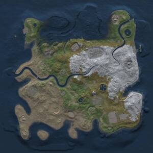 Thumbnail Rust Map: Procedural Map, Size: 3500, Seed: 1398552959, 15 Monuments