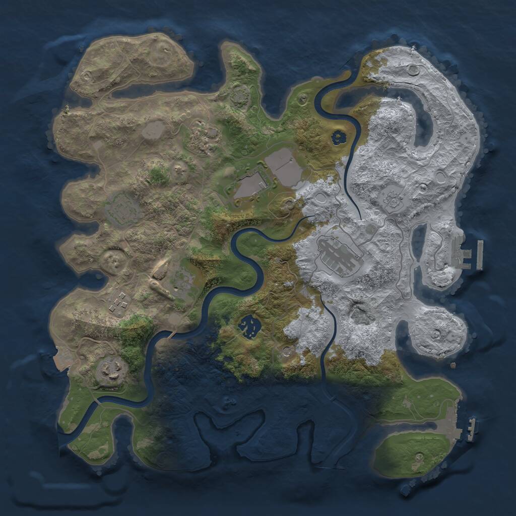 Rust Map: Procedural Map, Size: 3500, Seed: 106182026, 14 Monuments