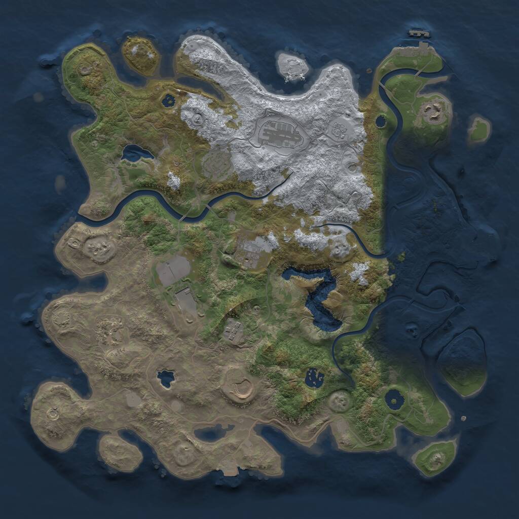 Rust Map: Procedural Map, Size: 4000, Seed: 1853188429, 15 Monuments