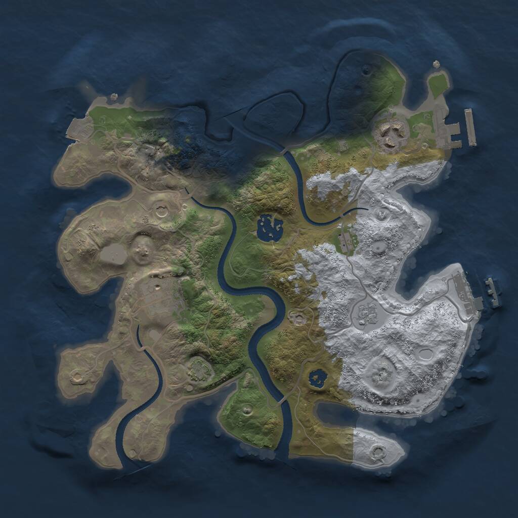 Rust Map: Procedural Map, Size: 2800, Seed: 555250370, 9 Monuments