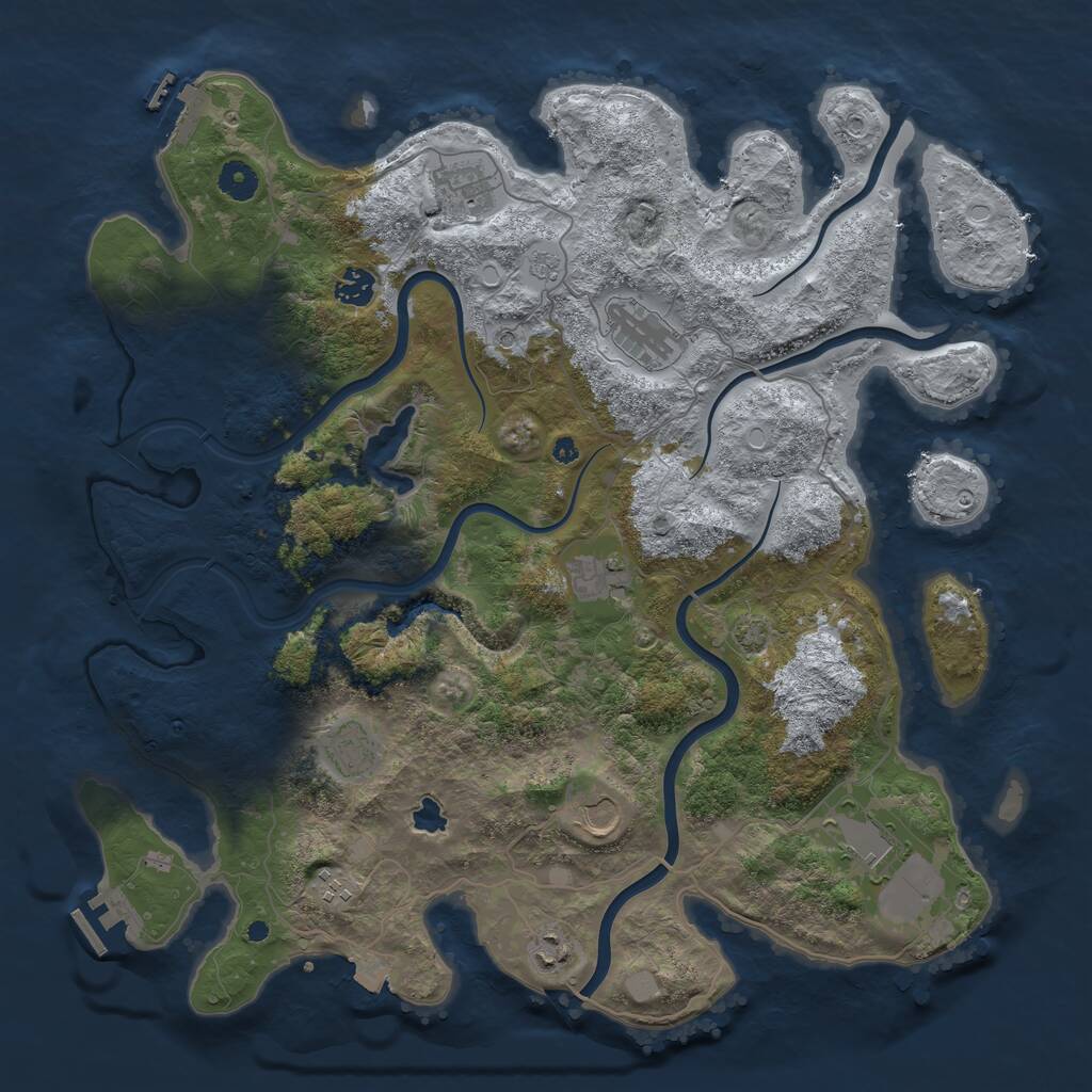Rust Map: Procedural Map, Size: 4200, Seed: 1476521240, 15 Monuments