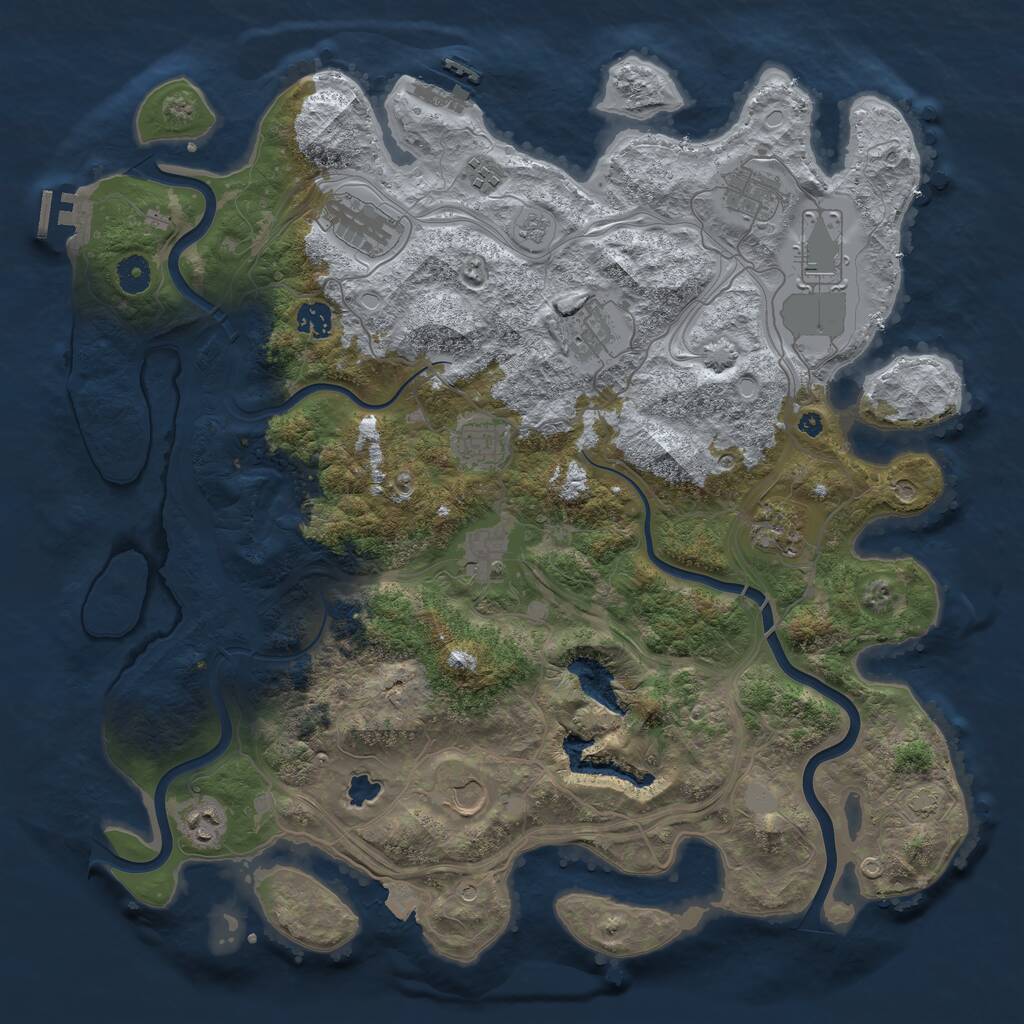 Rust Map: Procedural Map, Size: 4250, Seed: 1664172847, 17 Monuments