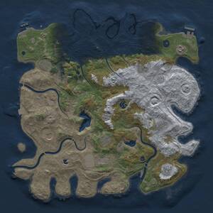 Thumbnail Rust Map: Procedural Map, Size: 4350, Seed: 1249223266, 17 Monuments