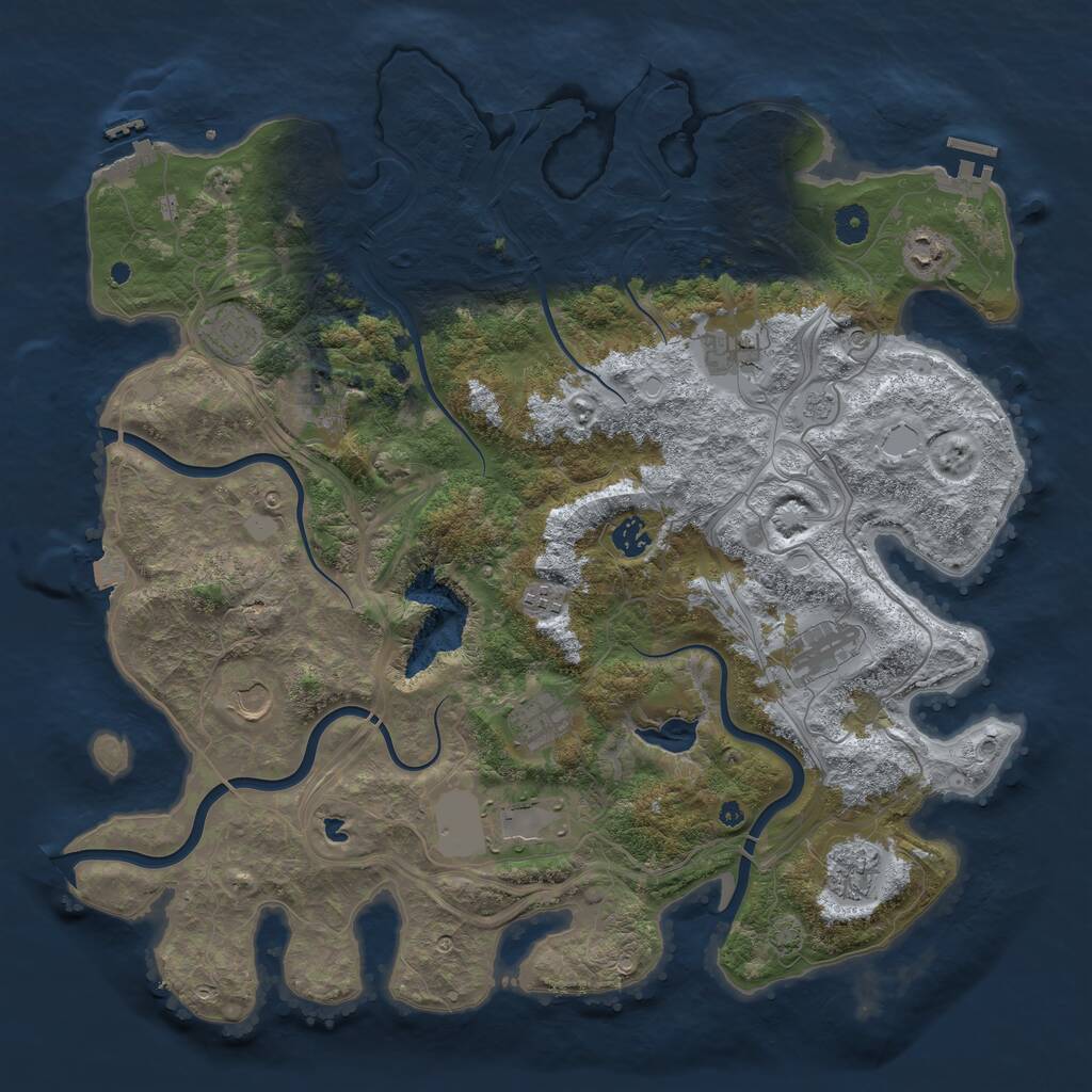 Rust Map: Procedural Map, Size: 4350, Seed: 1249223266, 17 Monuments