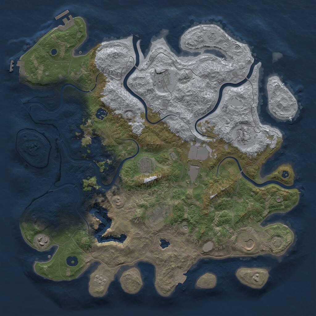 Rust Map: Procedural Map, Size: 4200, Seed: 731201731, 15 Monuments