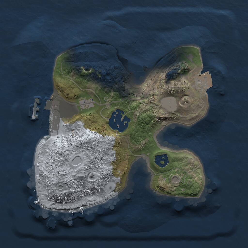 Rust Map: Procedural Map, Size: 1800, Seed: 25896, 3 Monuments
