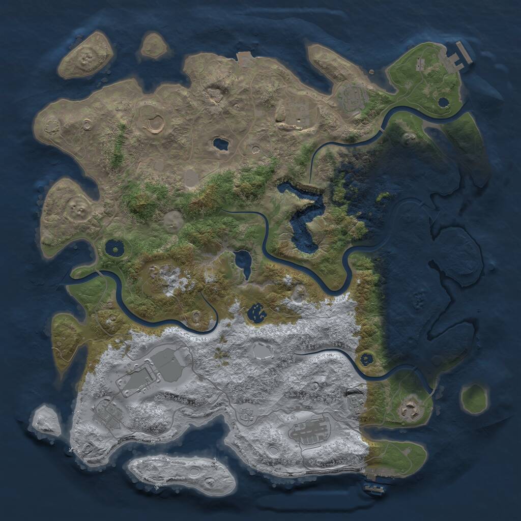 Rust Map: Procedural Map, Size: 4200, Seed: 185890678, 16 Monuments