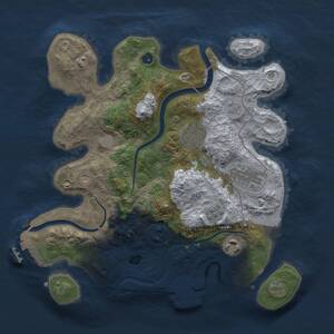 Thumbnail Rust Map: Procedural Map, Size: 3000, Seed: 1913050288, 10 Monuments