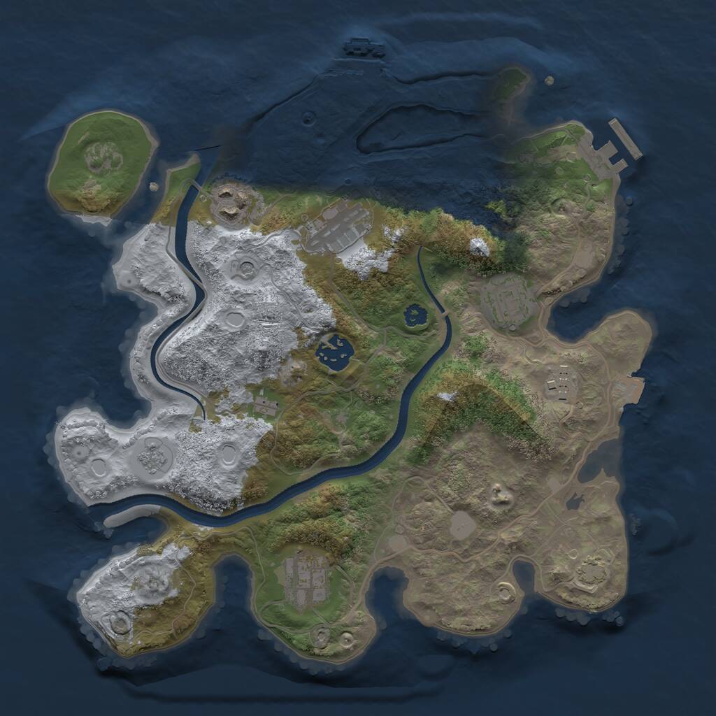 Rust Map: Procedural Map, Size: 3100, Seed: 114980, 12 Monuments