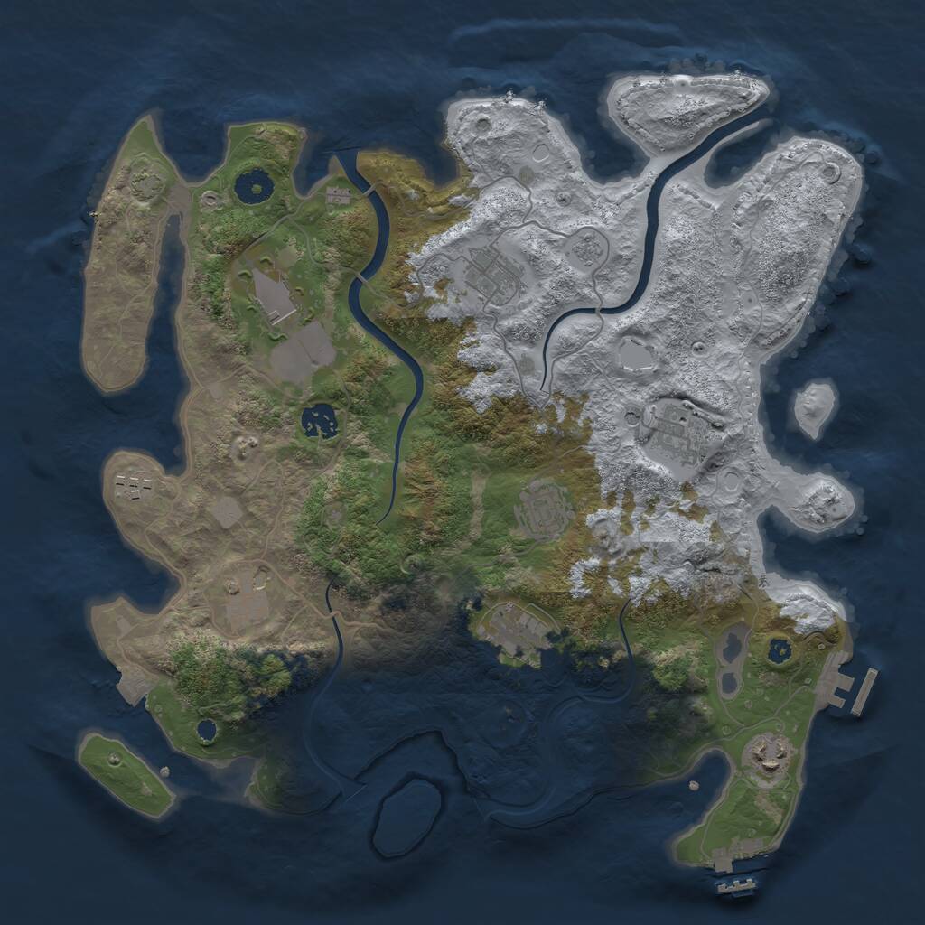 Rust Map: Procedural Map, Size: 3800, Seed: 80277124, 15 Monuments
