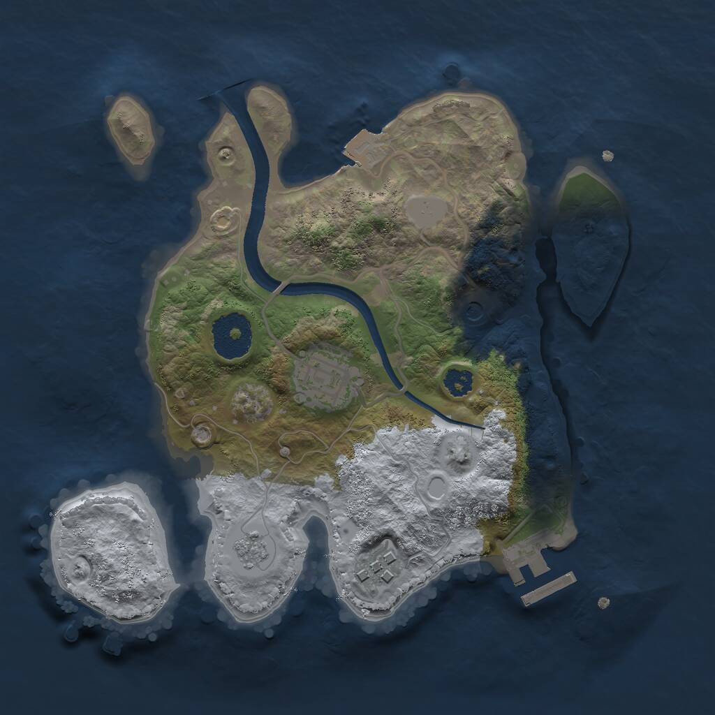 Rust Map: Procedural Map, Size: 2500, Seed: 498120342, 6 Monuments