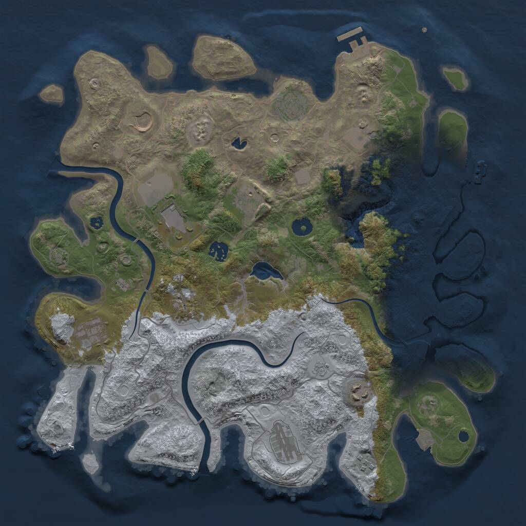 Rust Map: Procedural Map, Size: 4000, Seed: 996419928, 17 Monuments