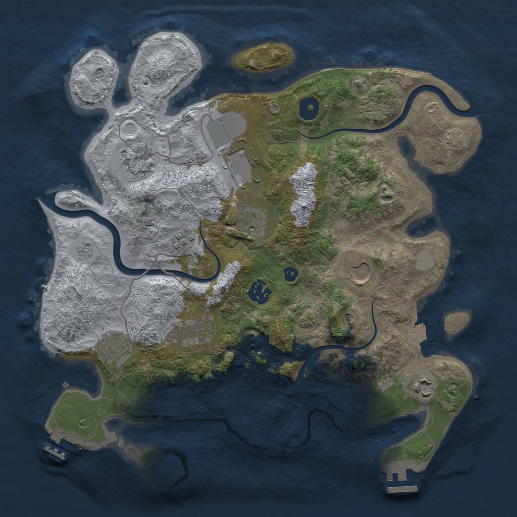 Rust Map: Procedural Map, Size: 3500, Seed: 1285609617, 15 Monuments