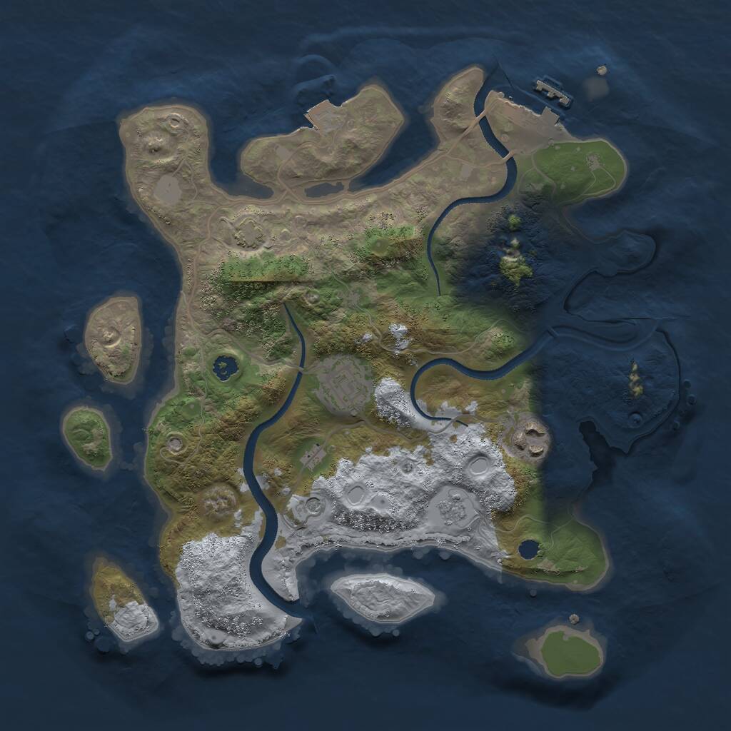 Rust Map: Procedural Map, Size: 3000, Seed: 1515046778, 7 Monuments