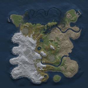 Thumbnail Rust Map: Procedural Map, Size: 3500, Seed: 802440, 14 Monuments