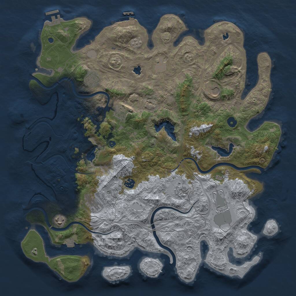 Rust Map: Procedural Map, Size: 4500, Seed: 9846321, 16 Monuments