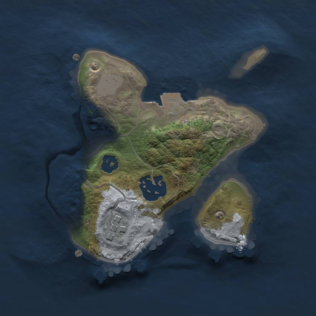 Rust Map: Procedural Map, Size: 1800, Seed: 11002, 3 Monuments